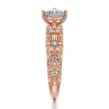 Pierścionek z kwadratowym diamentem różowe złoto SBP_020